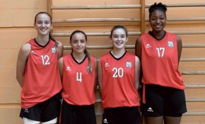 Siete jugadoras de la escuela de ...