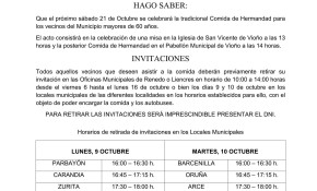 Horarios de entrega de las invitaciones ...