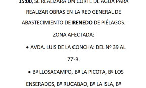 Aviso de corte de suministro de agua ...