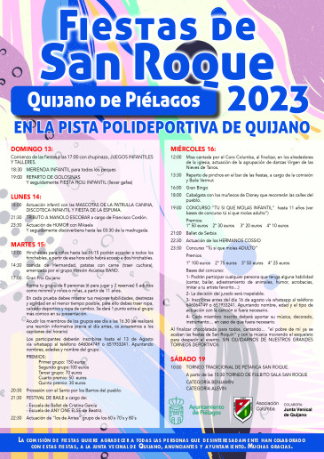 Fiestas de San Roque 2023 - Quijano de ...