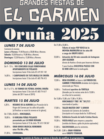 Fiestas del Carmen 2025 - Oruña
