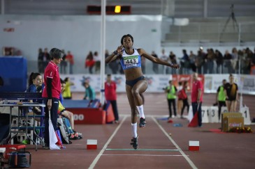 La atleta del Piélagos Osasere Eghosa, ...