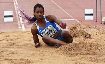 La atleta del Piélagos Osasere Eghosa, ...