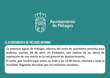 Aviso de corte de suministro de agua ...