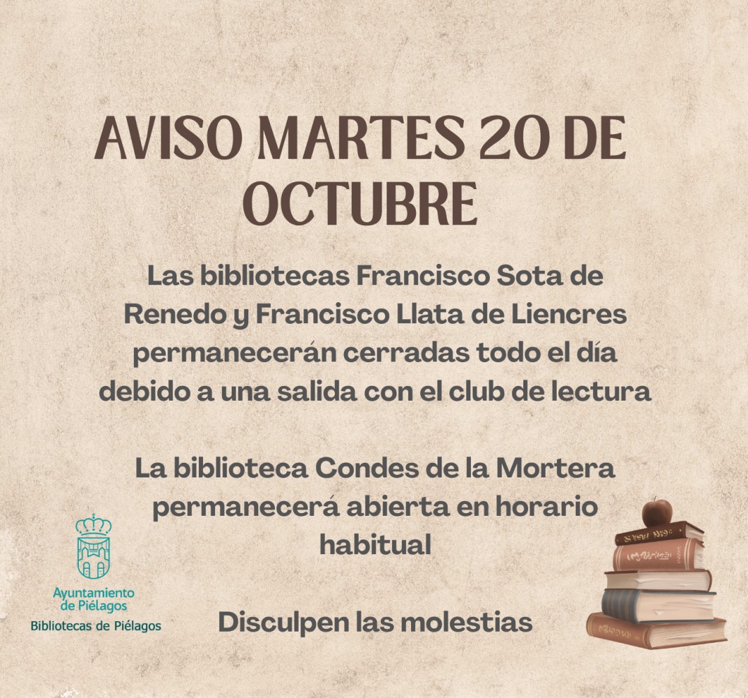Cierre temporal de bibliotecas en Renedo y Liencres el 20 de octubre