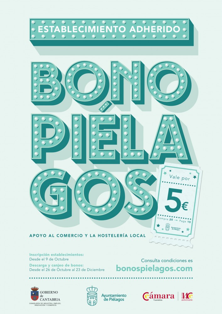 Piélagos lanza 8.000 bonos de consumo para impulsar el comercio local